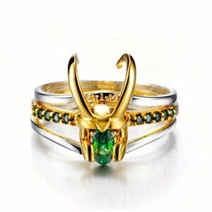 925 sterling silver thor loki gold-plated 3pcs/set ring men jewelry gifts